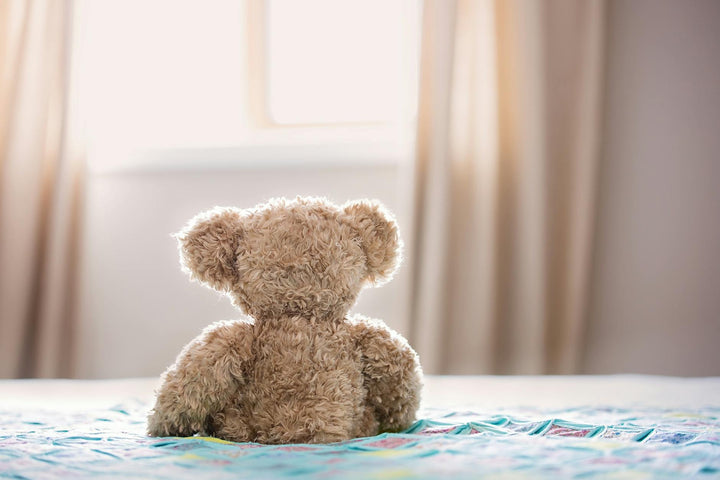 brown bear plush toy on bed|looking for a friend bear