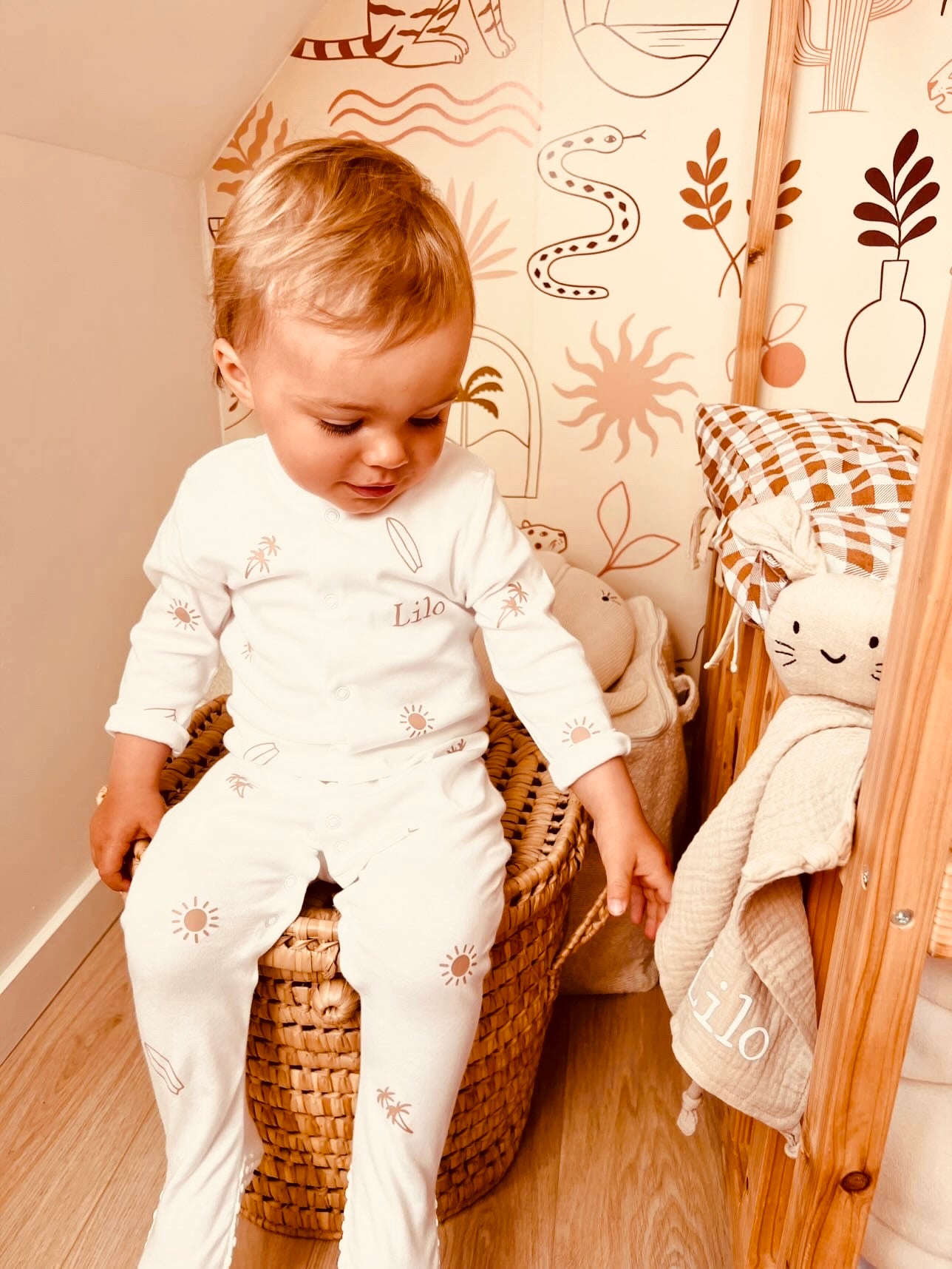 Pyjama coton blanc plage