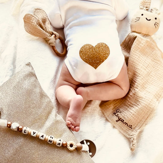 Coffret personnalisé coeur beige