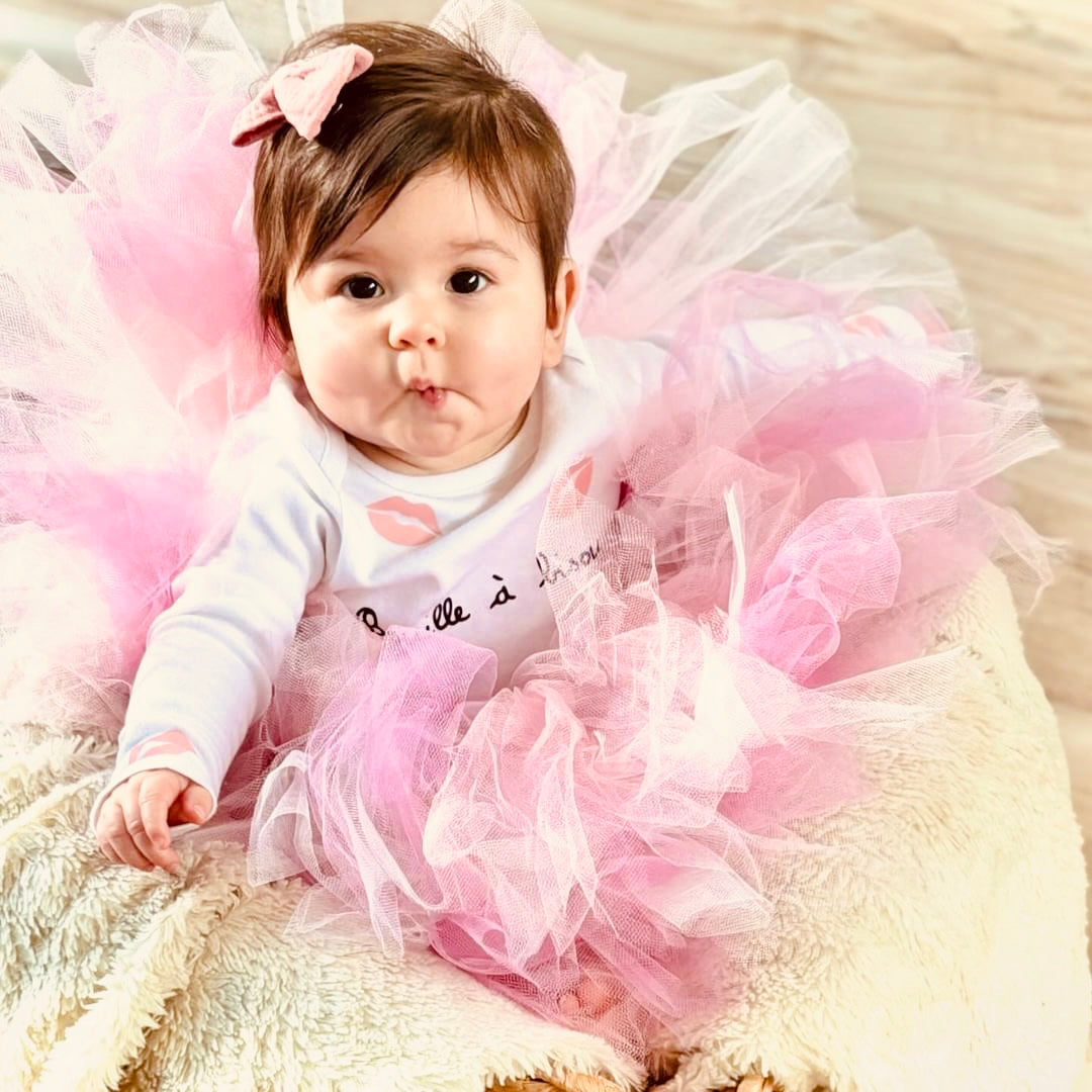 Ensemble tutu bébé rose