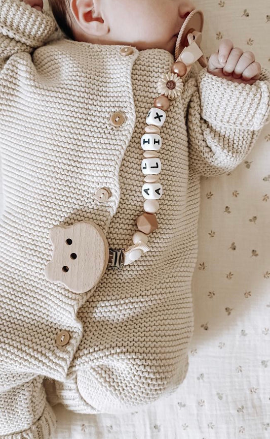 Attache tétine personnalisé ourson