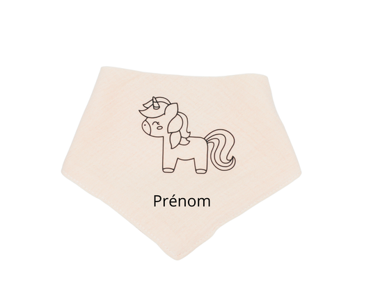 Bavoir personnalisé Licorne