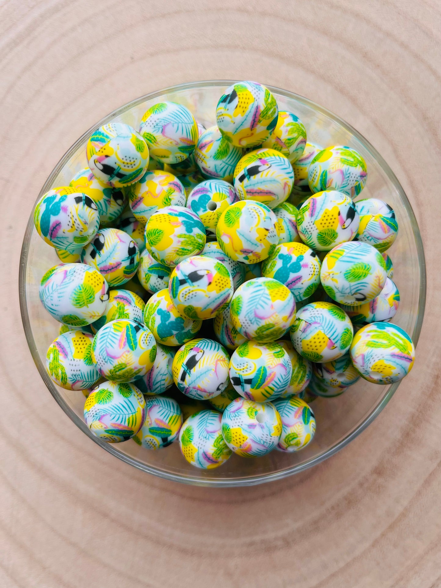 Perle silicone imprimées Tropical