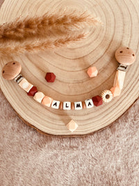 attache doudou personnalisé térracotta