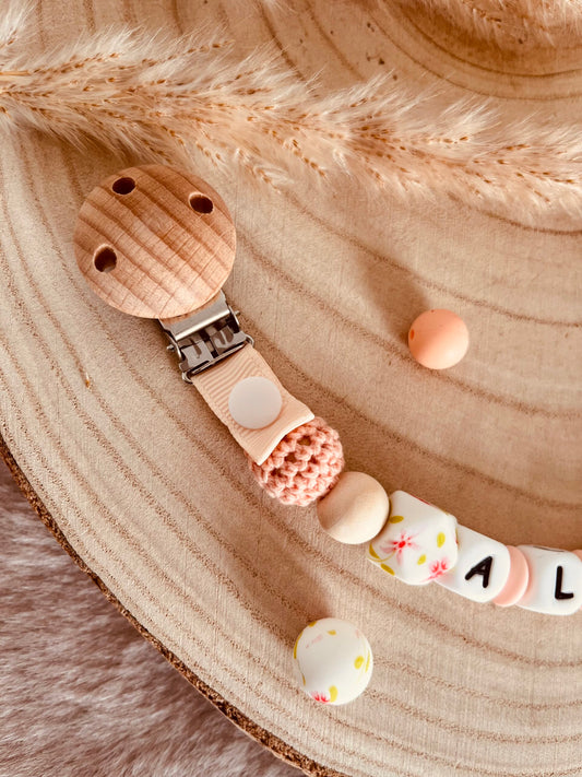 Attache doudou petites fleurs