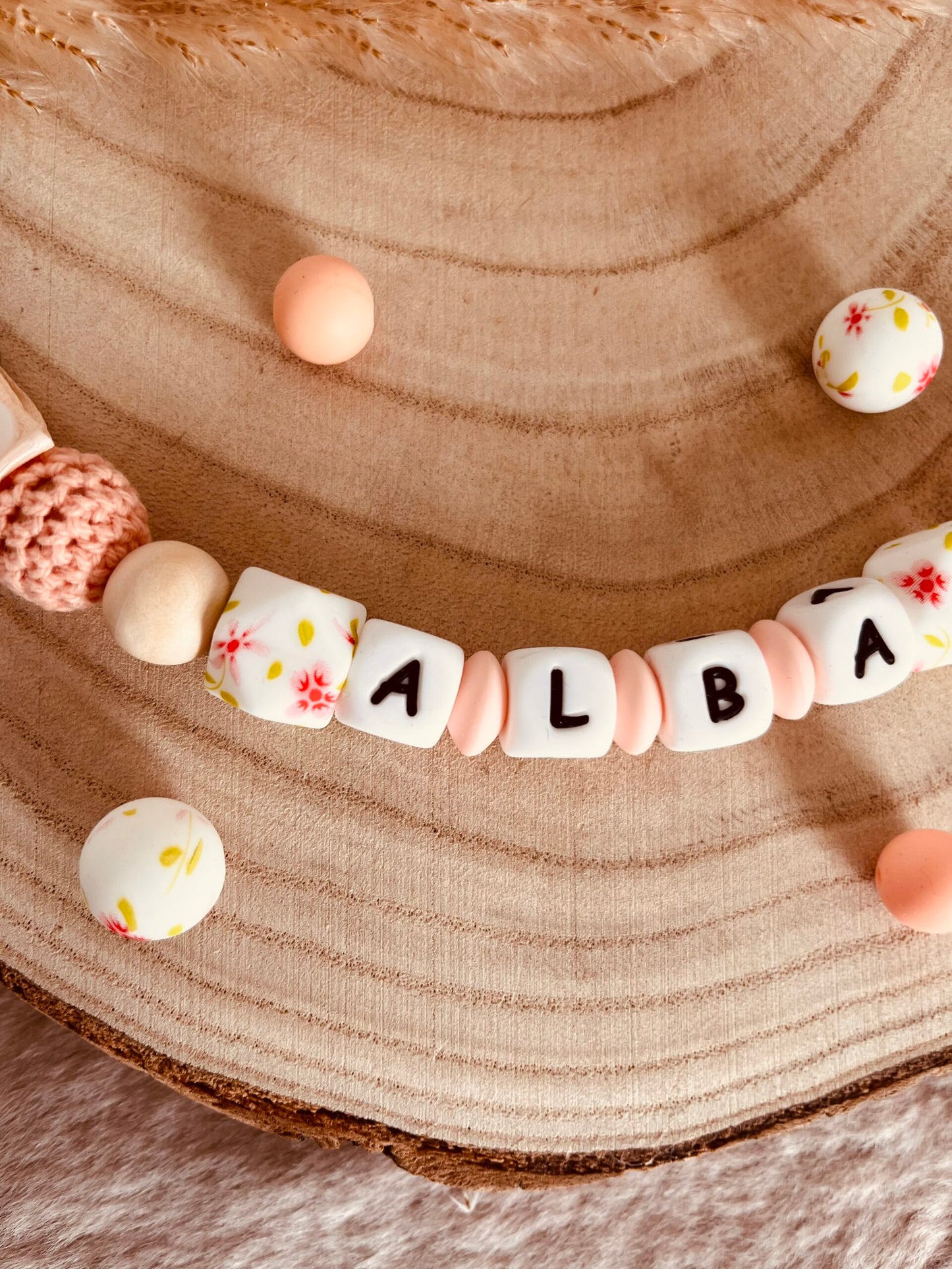 Attache doudou petites fleurs