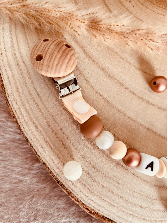 Attache doudou marguerite crème