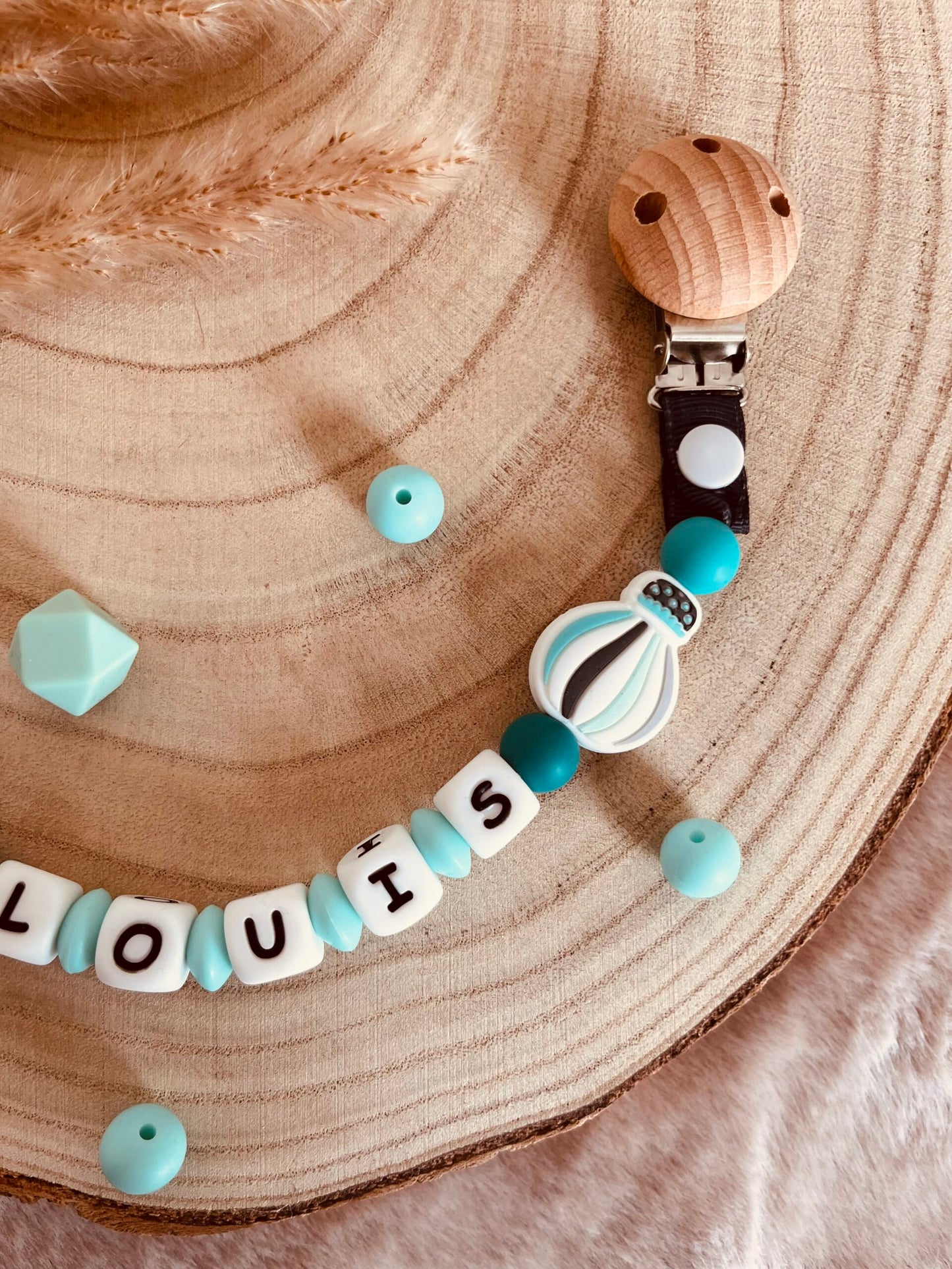 Attache doudou montgolfière