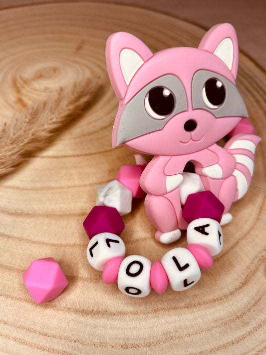 Anneau de dentition renard rose