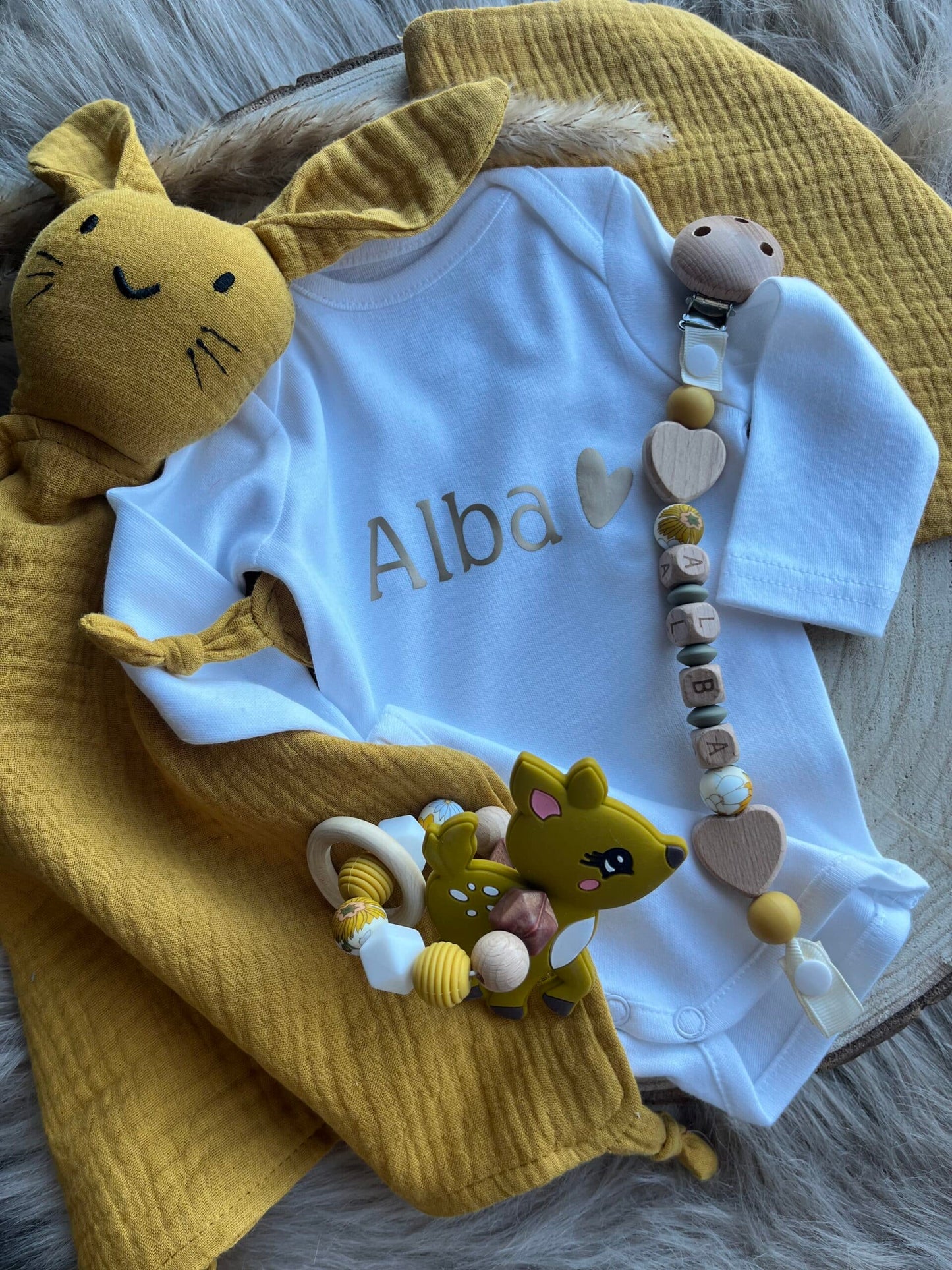 Coffret naissance personnalisé doudou lapin