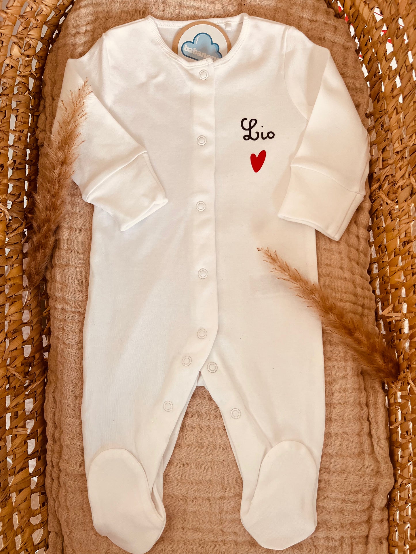 Pyjama personnalisé coeur rouge