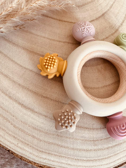 Pastellregenbogenzähne Ring