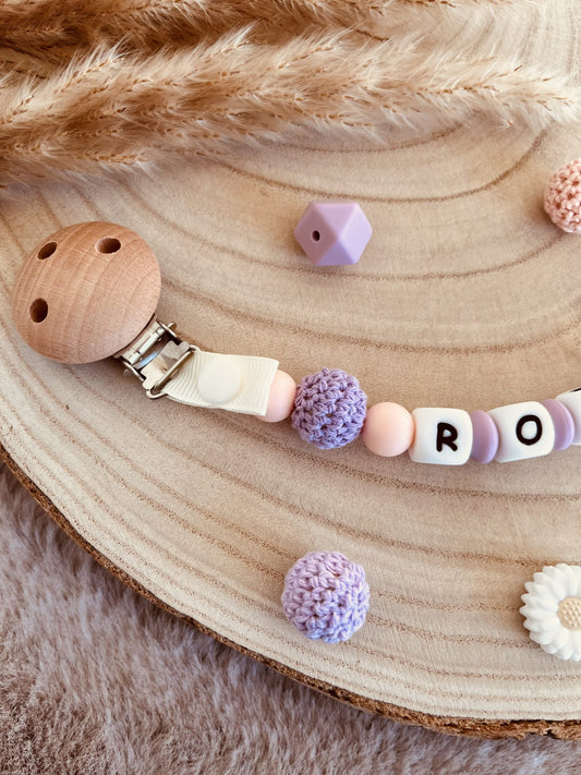 Pink Chat Schnullerbefestigung