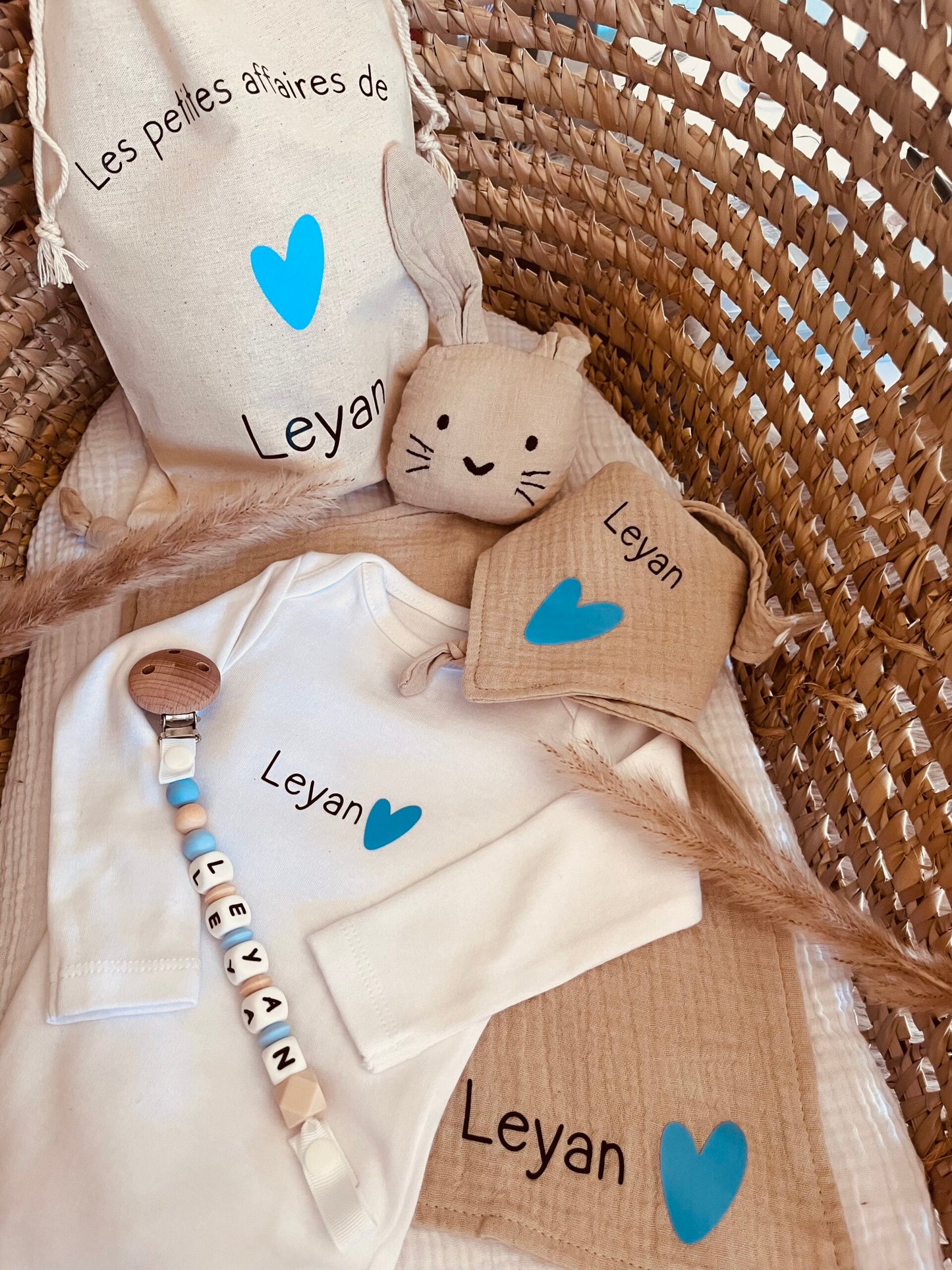 Coffret personnalisé coeur bleu