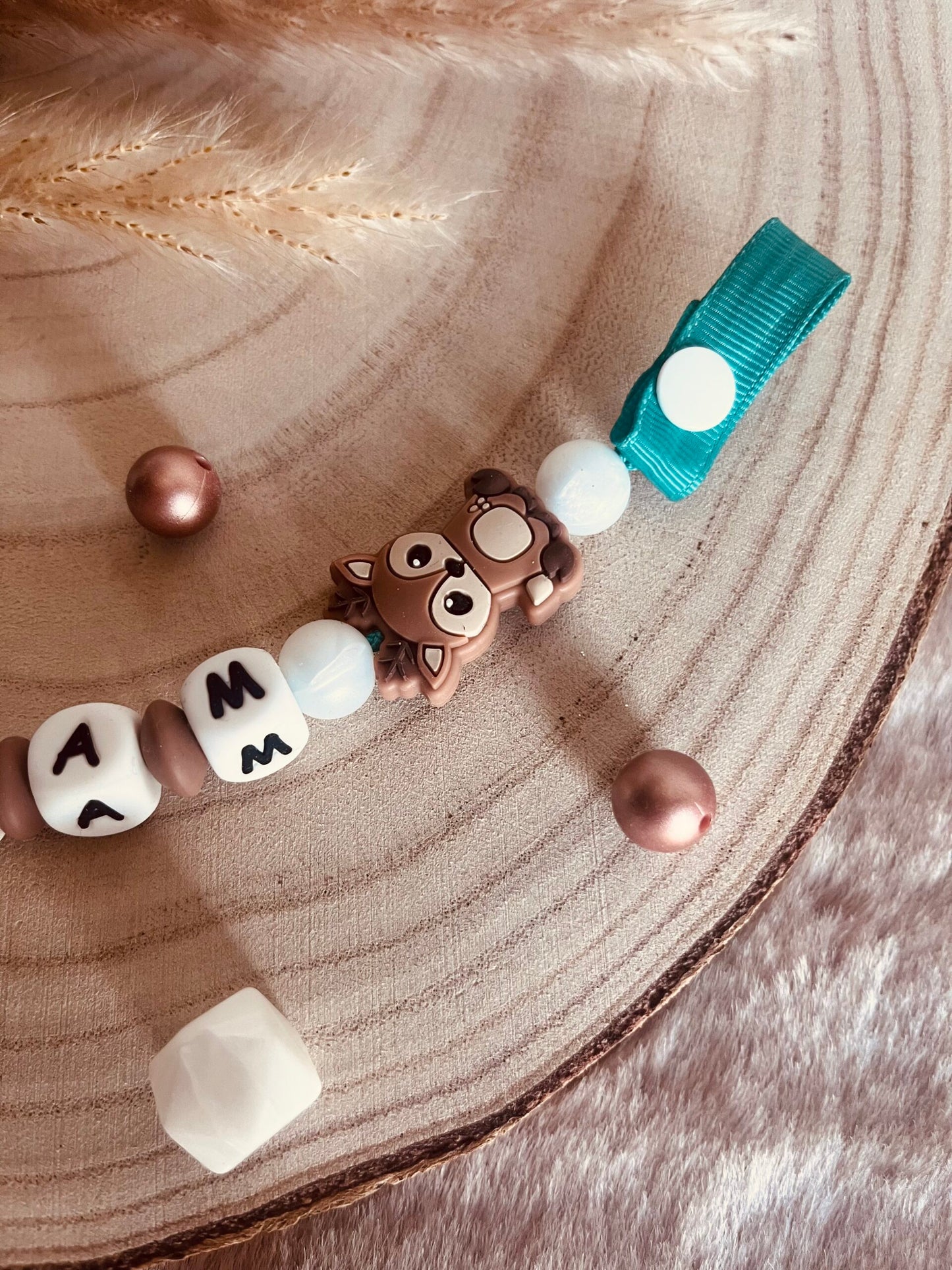 Attache tétine renne de noël