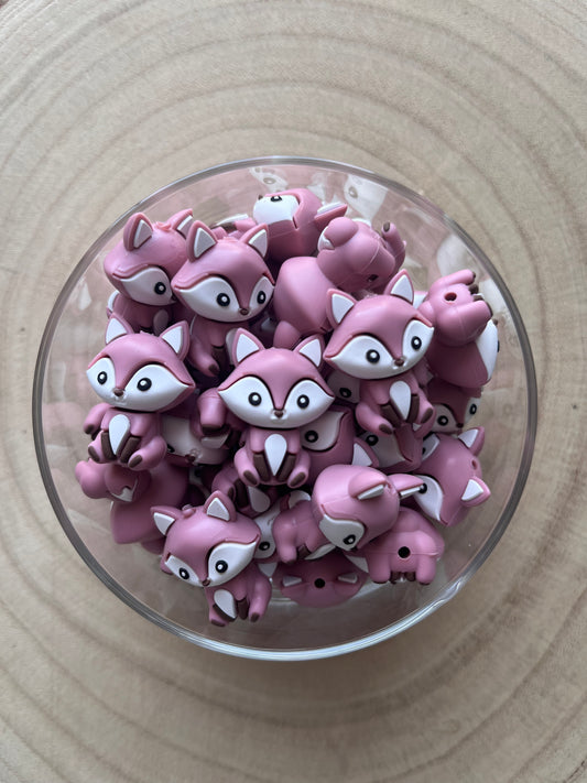Perle 3D renard rose