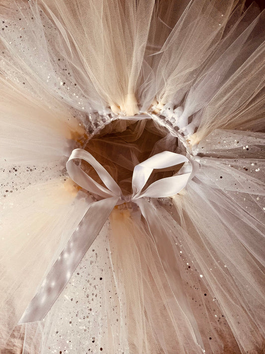 Tutu bébé enfant beige blanc