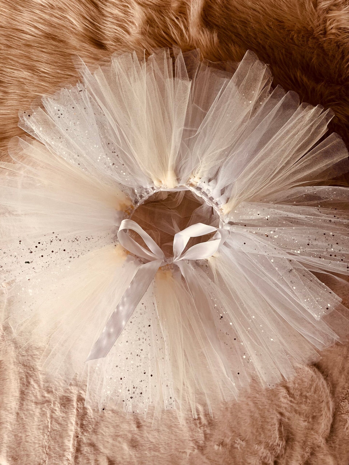 Tutu bébé enfant beige blanc