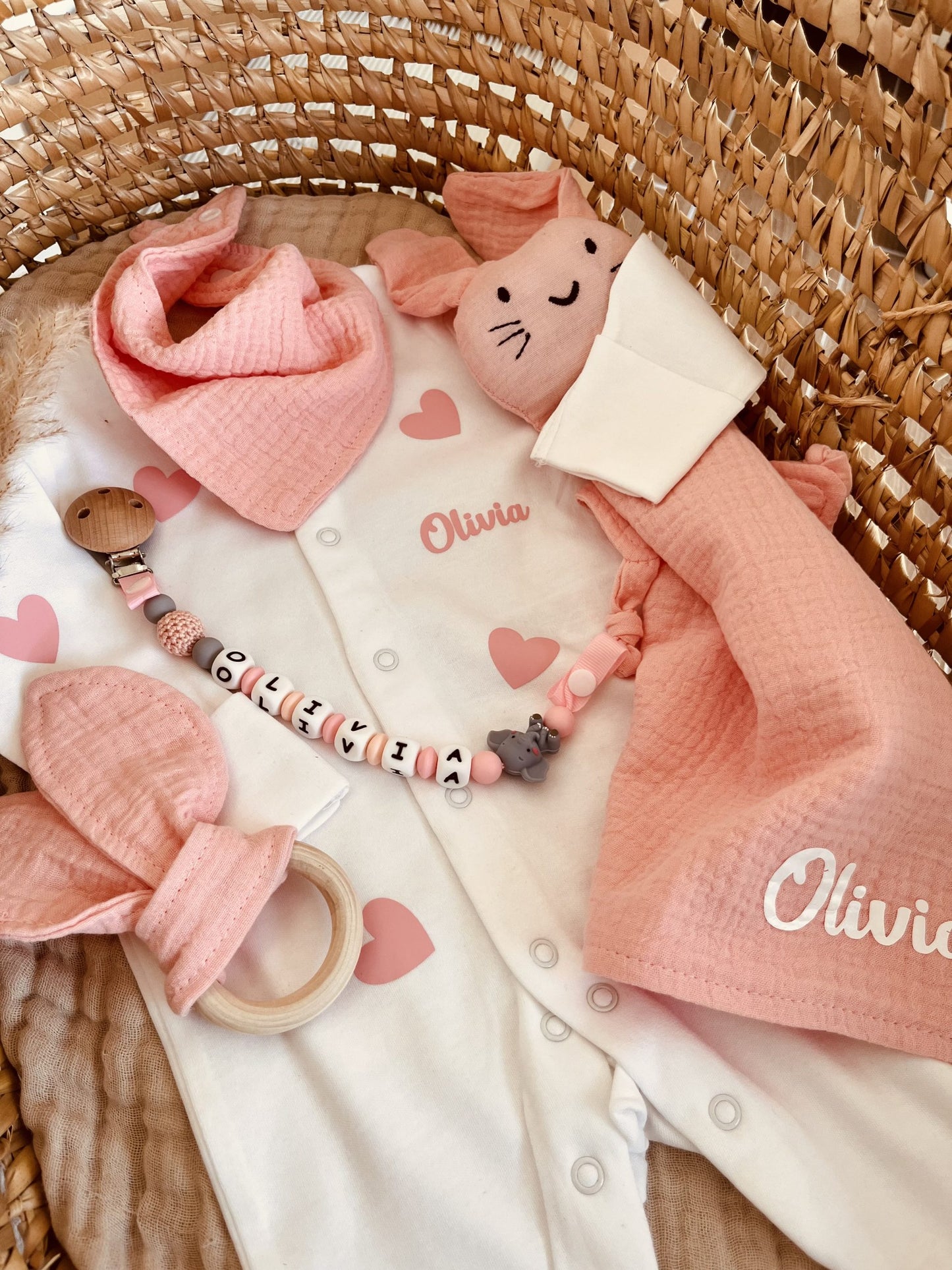 Coffret bébé coeur rose