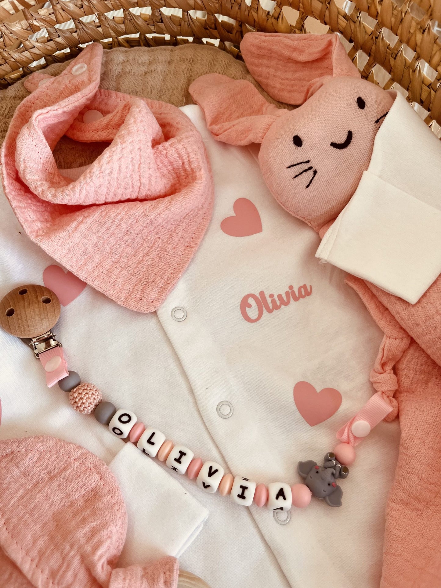 Coffret bébé coeur rose