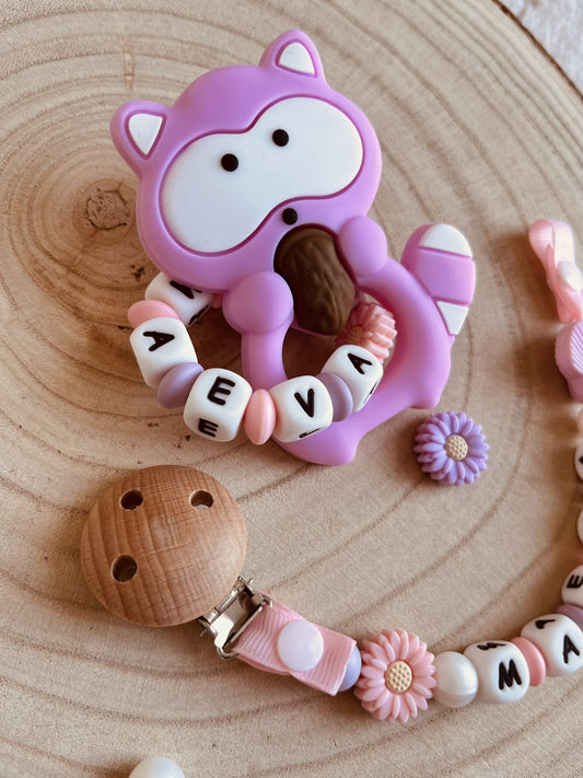 Coffret d'éveil raton laveur rose