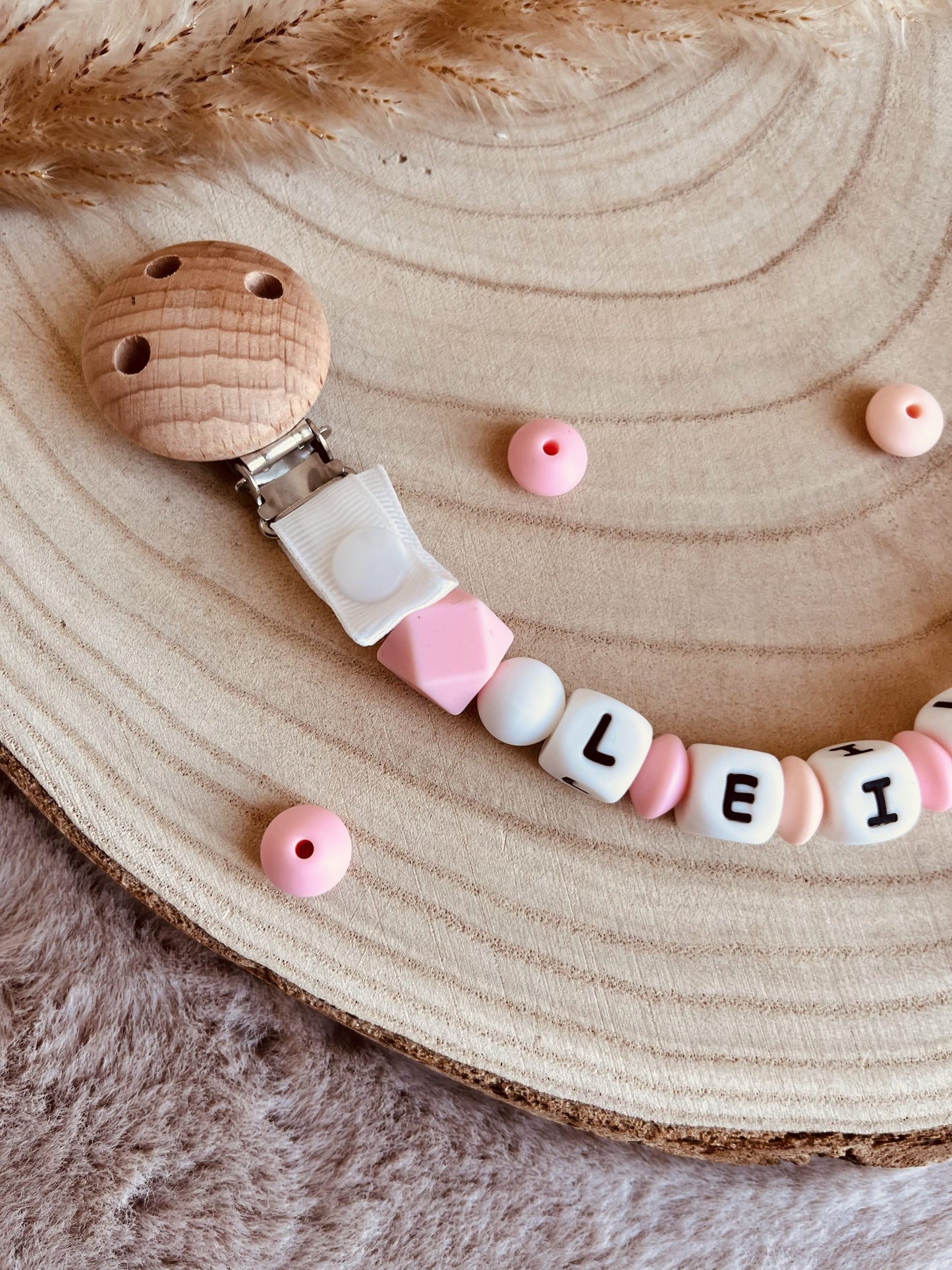 Rose barbapapa pacifier attachment