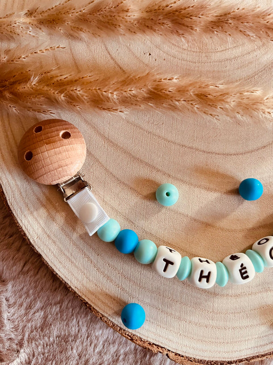 Attache tétine stitch bleu