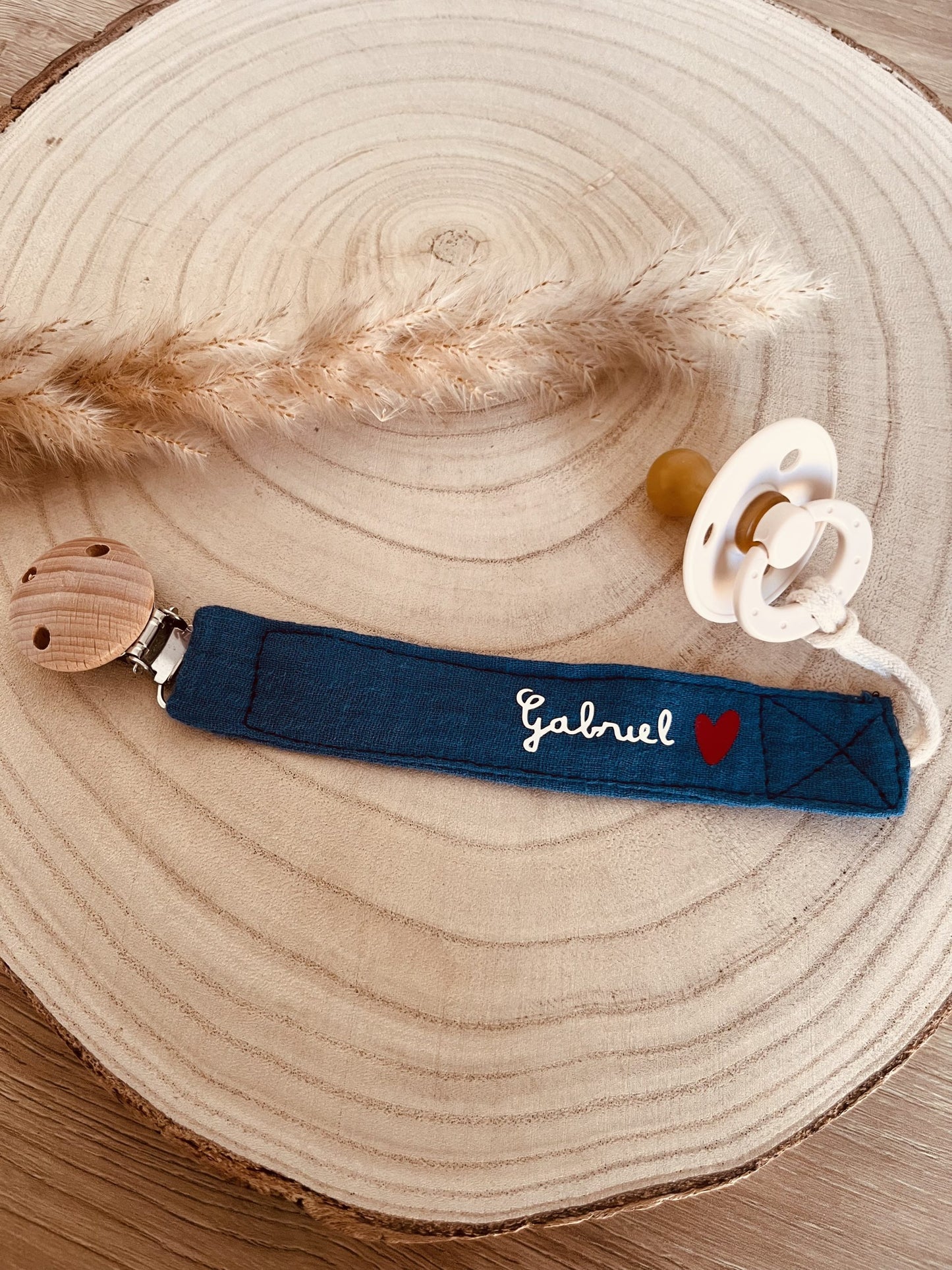 Navy blue cotton gauze pacifier