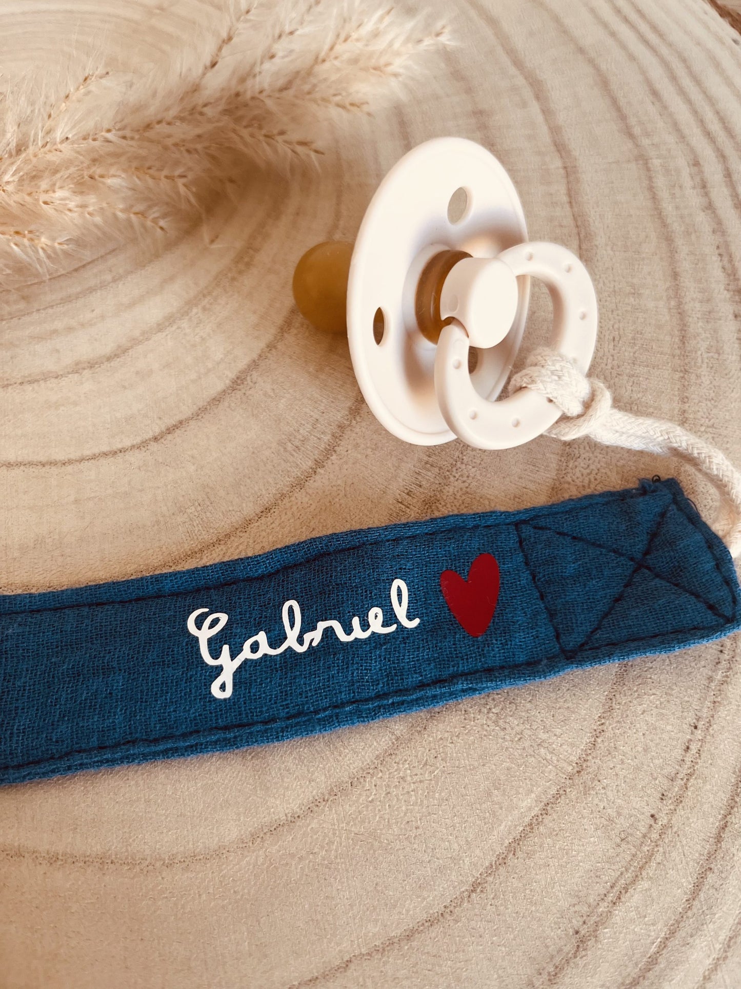 Navy blue cotton gauze pacifier