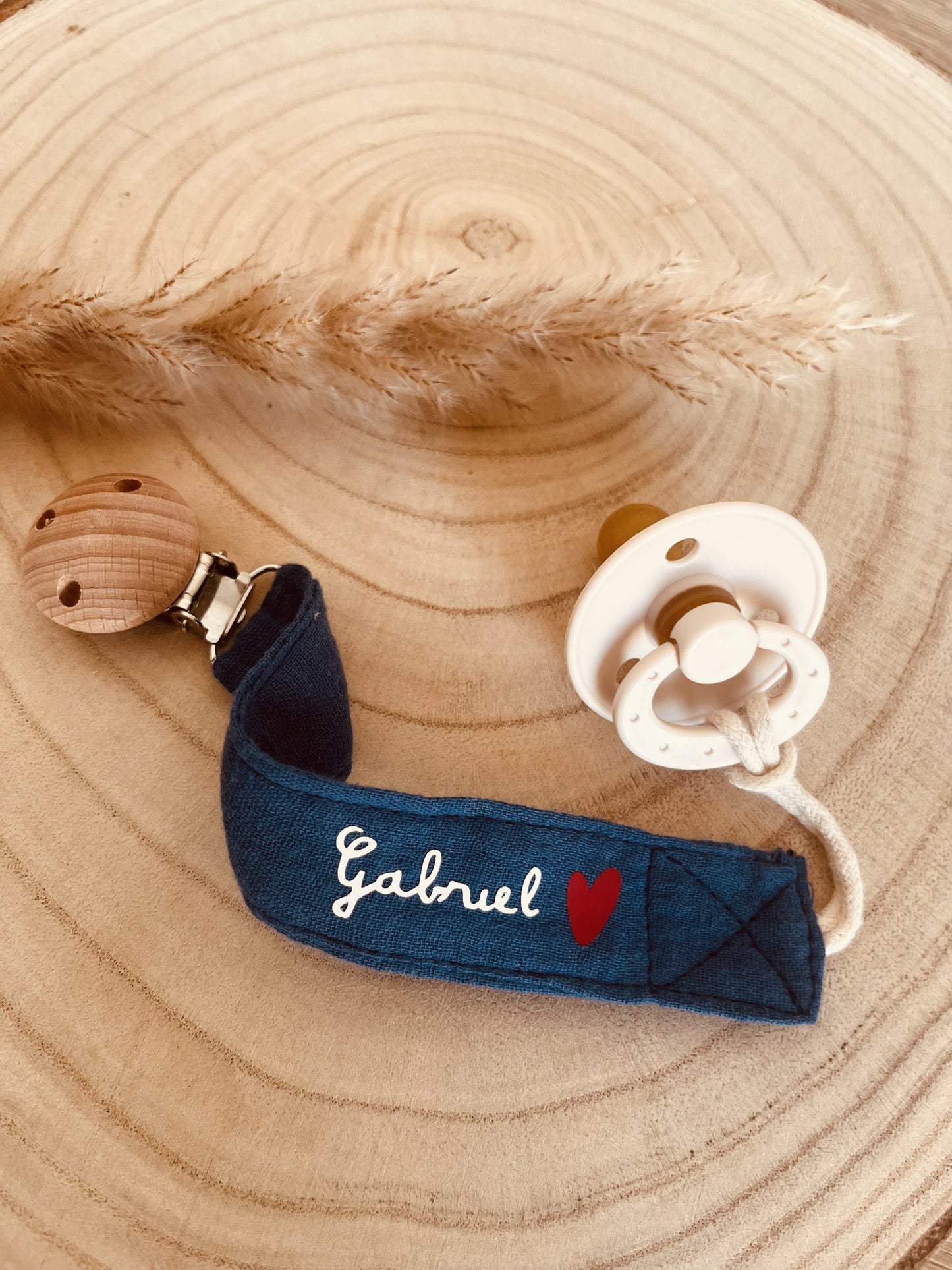 Navy blue cotton gauze pacifier