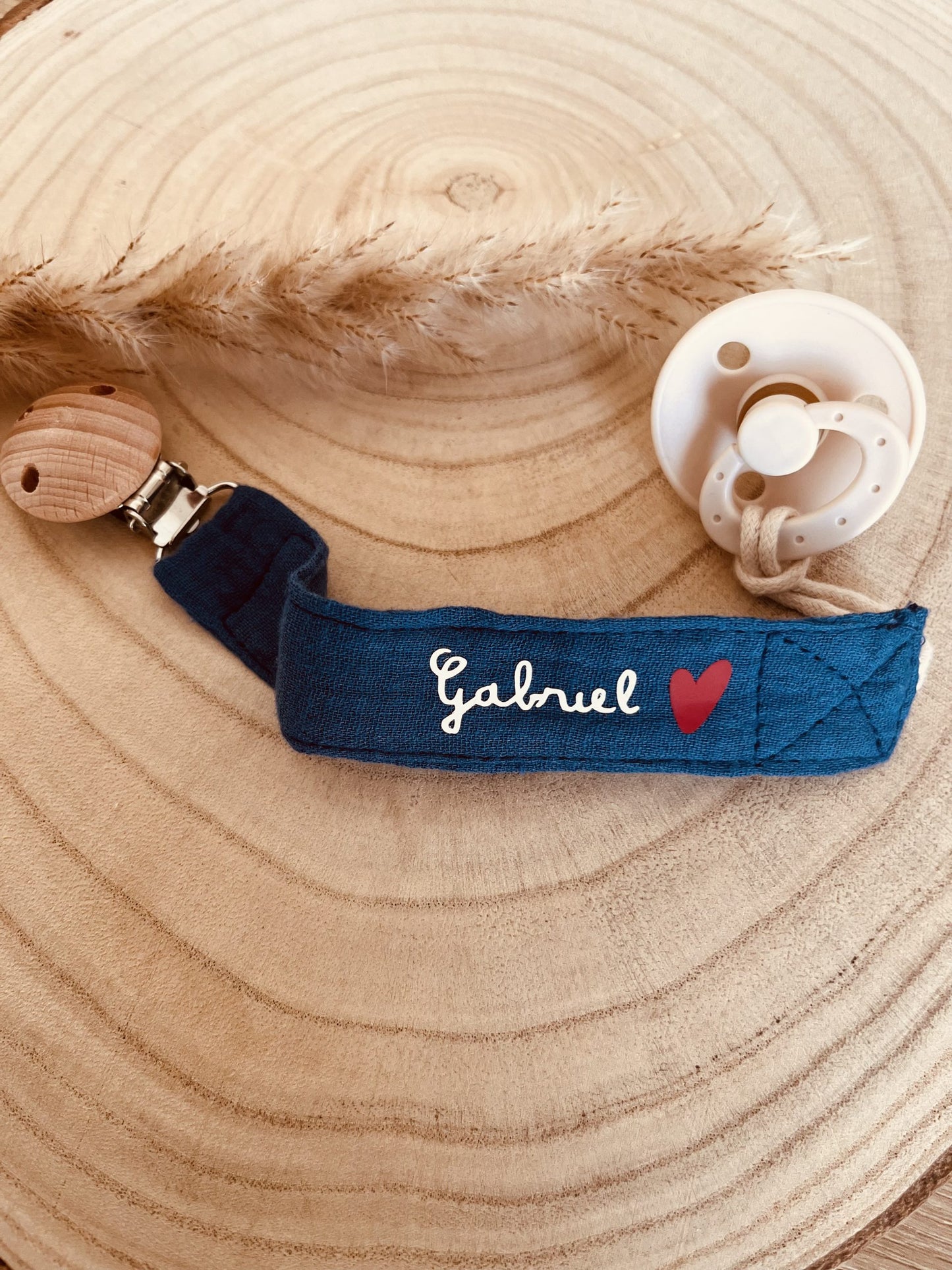 Navy blue cotton gauze pacifier