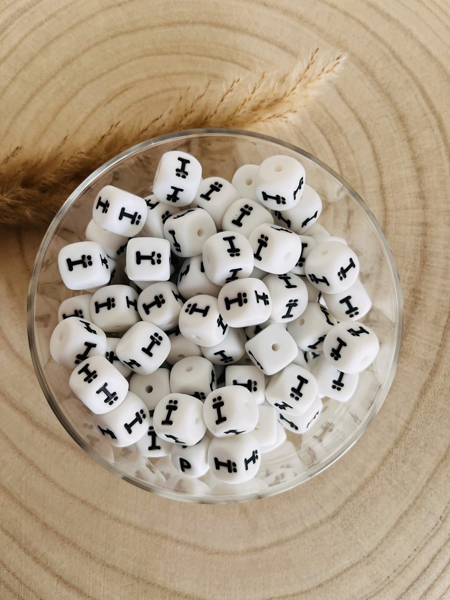 Perle silicone alphabet ï 12mm