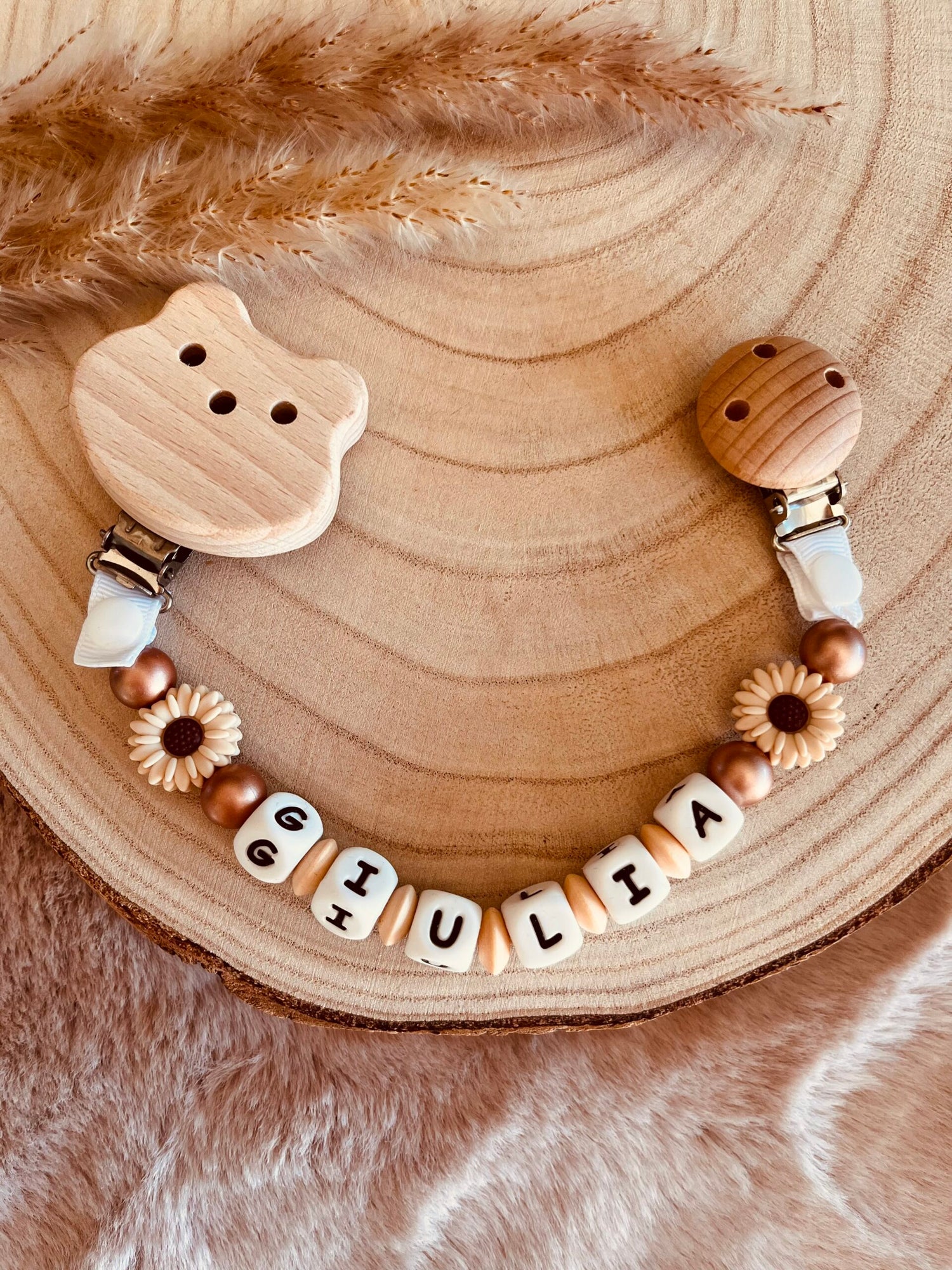 attache doudou personnalisé marguerite