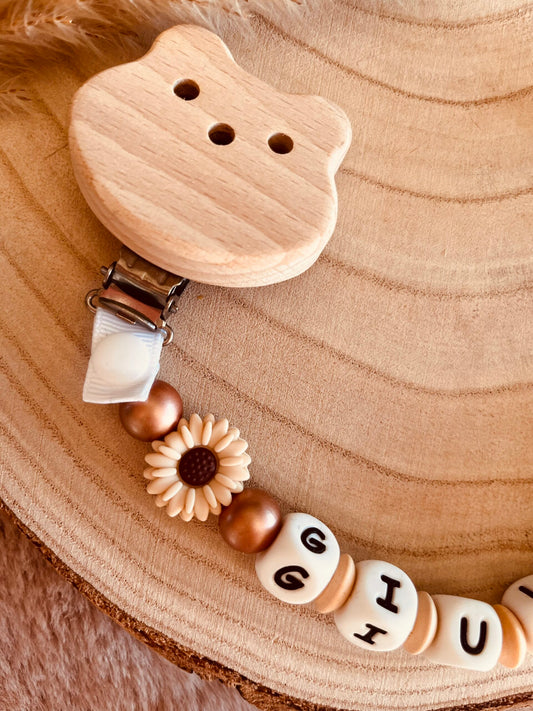 attache doudou personnalisé marguerite