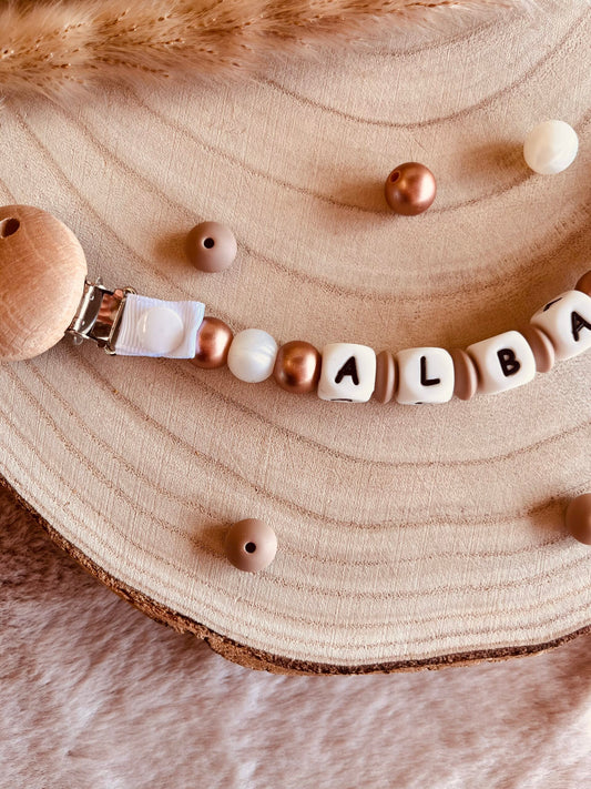 Attache tétine personnalisé lotus