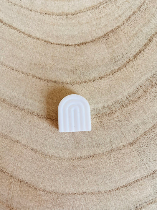 Perle silicone arc en ciel blanche