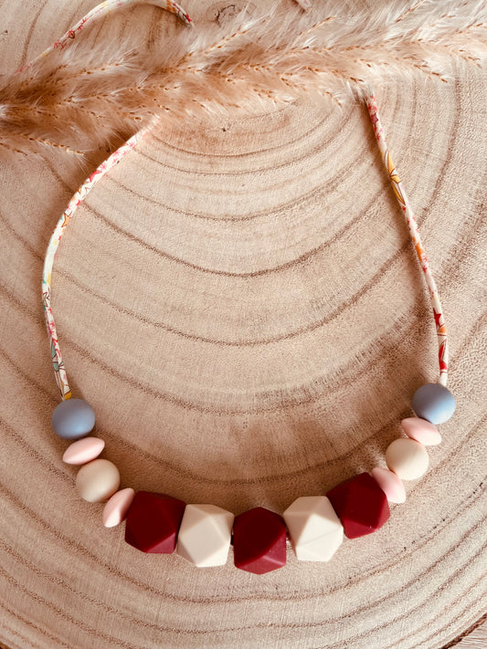 Collier d'allaitement liberty terracotta