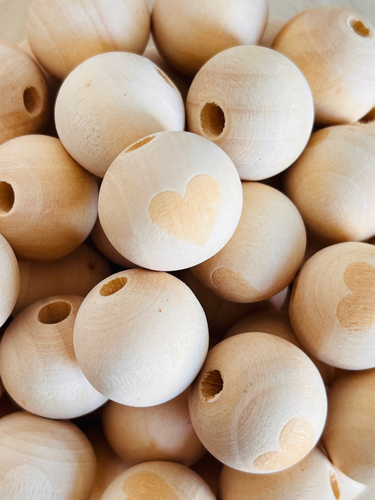 Perle en bois coeur
