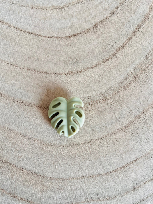 Perle silicone feuille Monstera