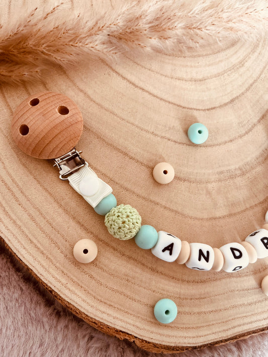 Attache tétine  personnalisé koala vert pastel