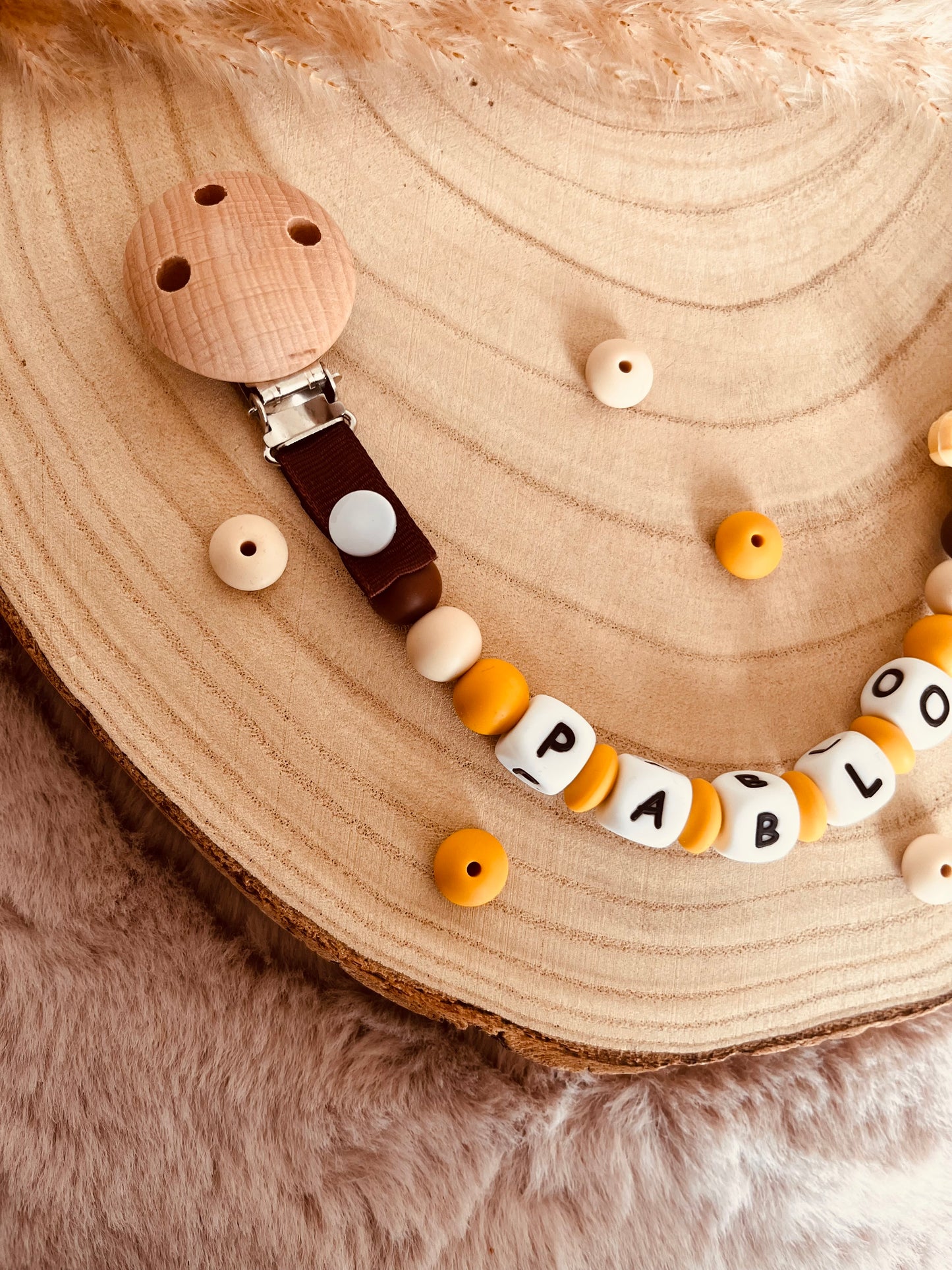 Personalized koala pacifier attachment