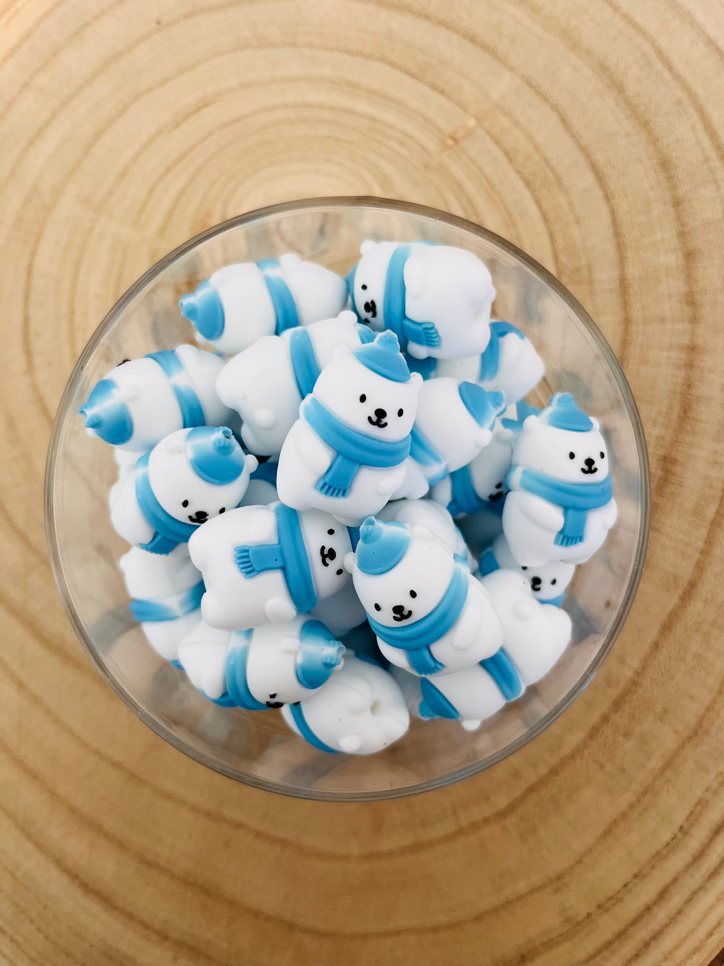 Perles 3D Petit Ourson Blanc d’Hiver