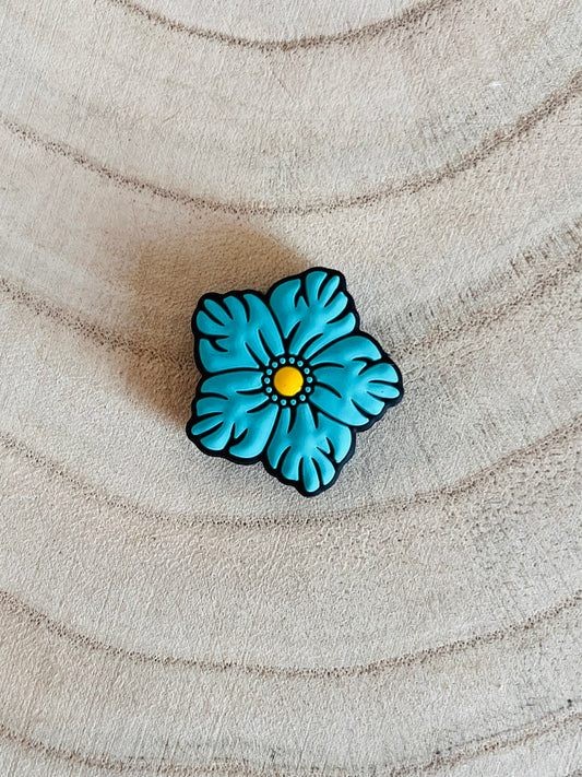 Perle Silicone Fleur 🌸 Bleu Turquoise