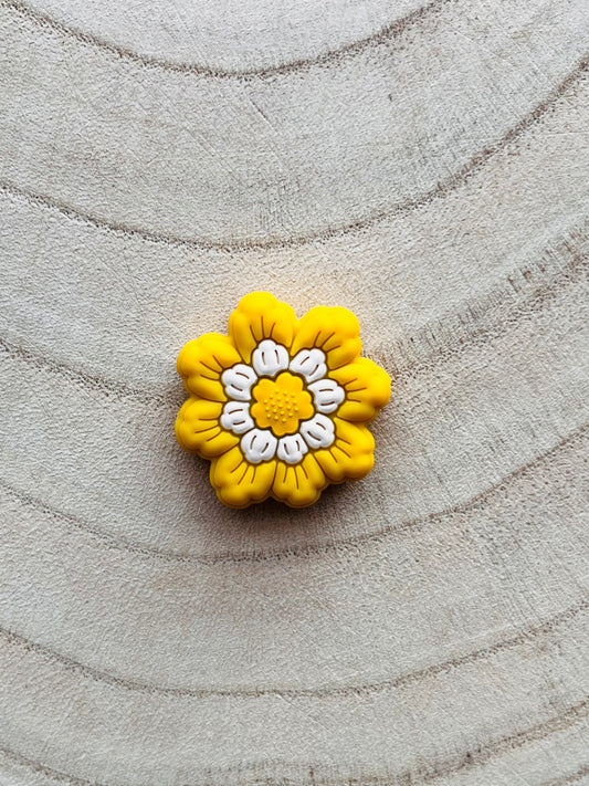 Perle Silicone Fleur Jaune 🌼☀️ – Un Rayon de Soleil