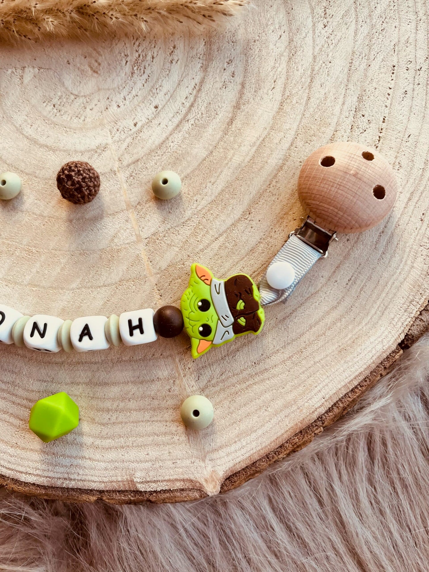 Attache doudou personnalisé yoda