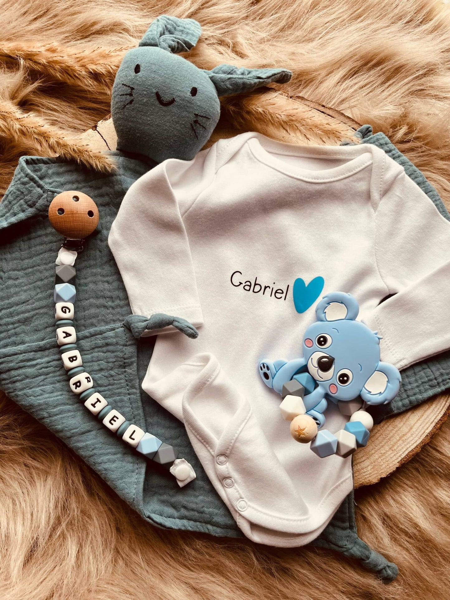 coffret naissance personnalisé doudou bleu