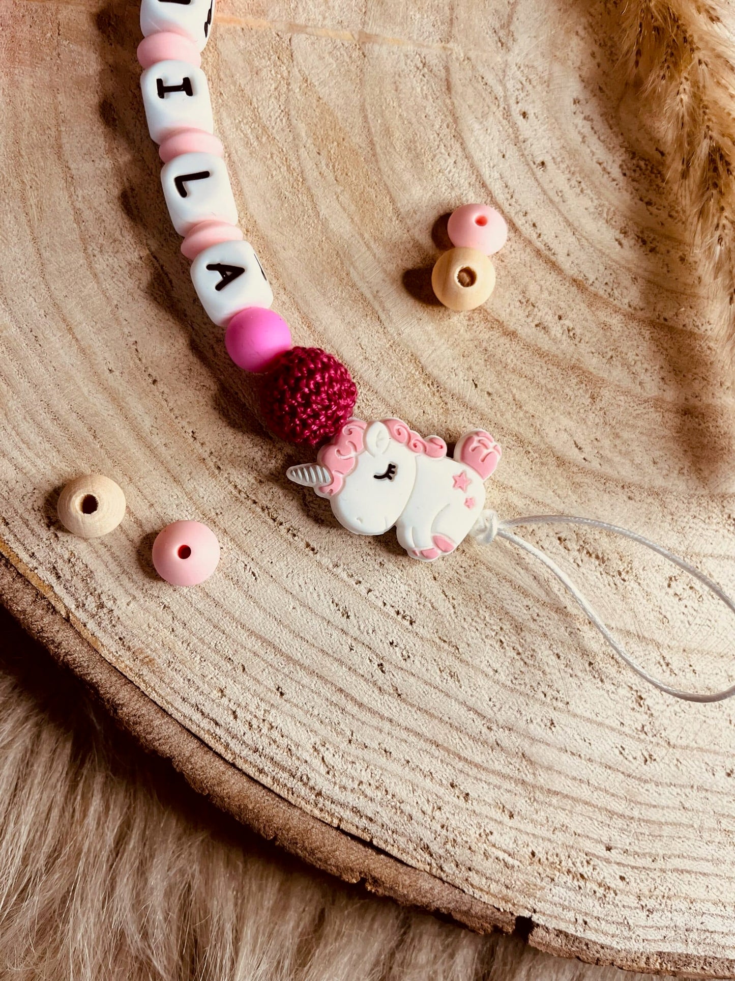 Attache tétine licorne