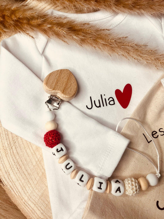 coffret naissance personnalisé coeur rouge