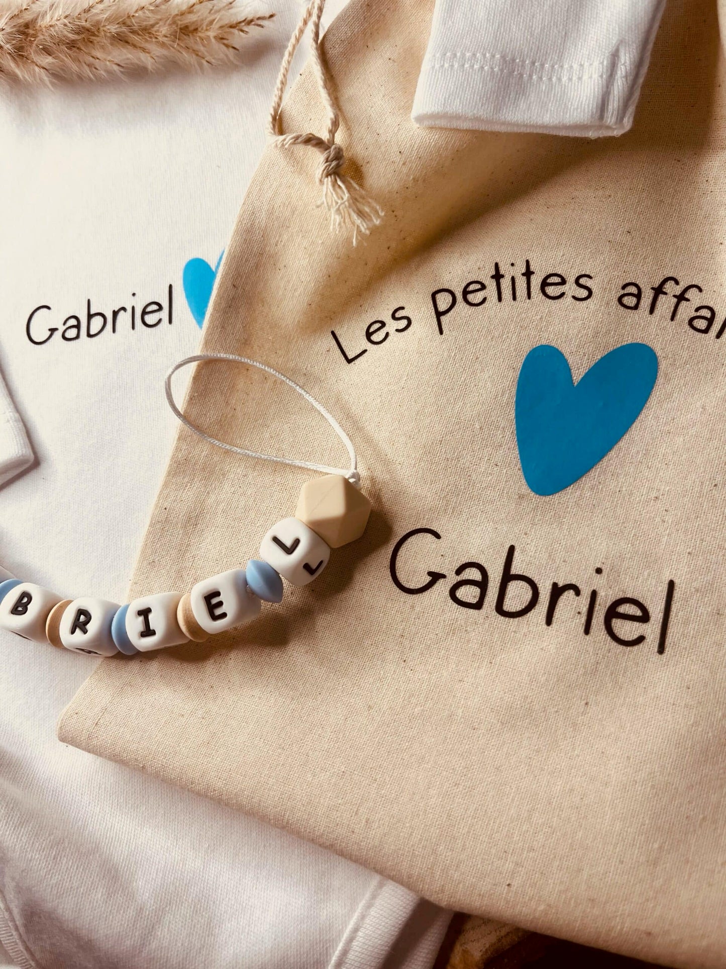 coffret naissance personnalisé coeur bleu