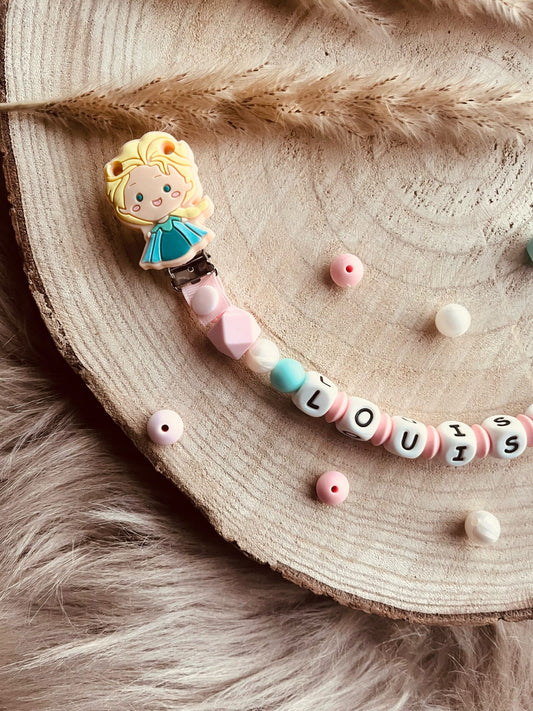 Attache doudou personnalisé reine des neiges